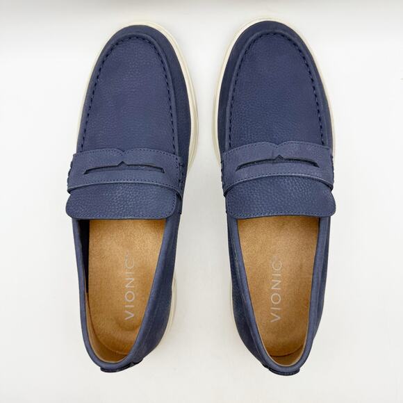 Vionic Mens Thompson Loafers US 11.5 M EU 44.5 Navy Blue Suede NIB main image 4